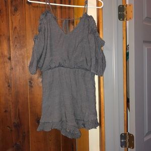 Open back grey romper